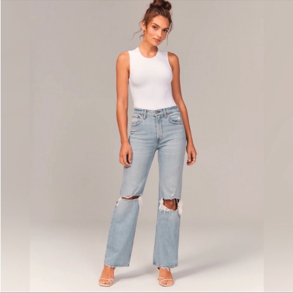Abercrombie & Fitch Women's High Rise Jeans - Light Blue